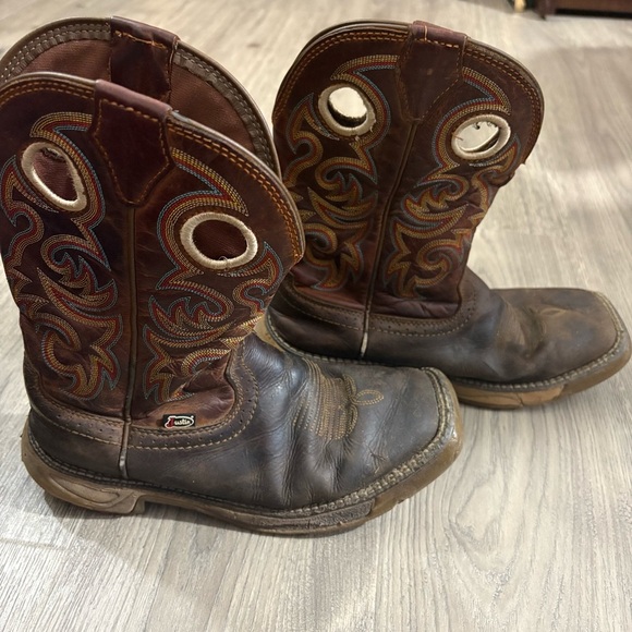 Justin Men's 11” Western Work Cowboy Boots Leather Tan Brown Sz 7.5 D Style 2302 - Picture 1 of 10